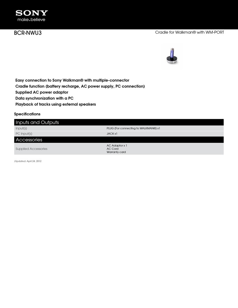 Sony BCR-NWU3 Specifications