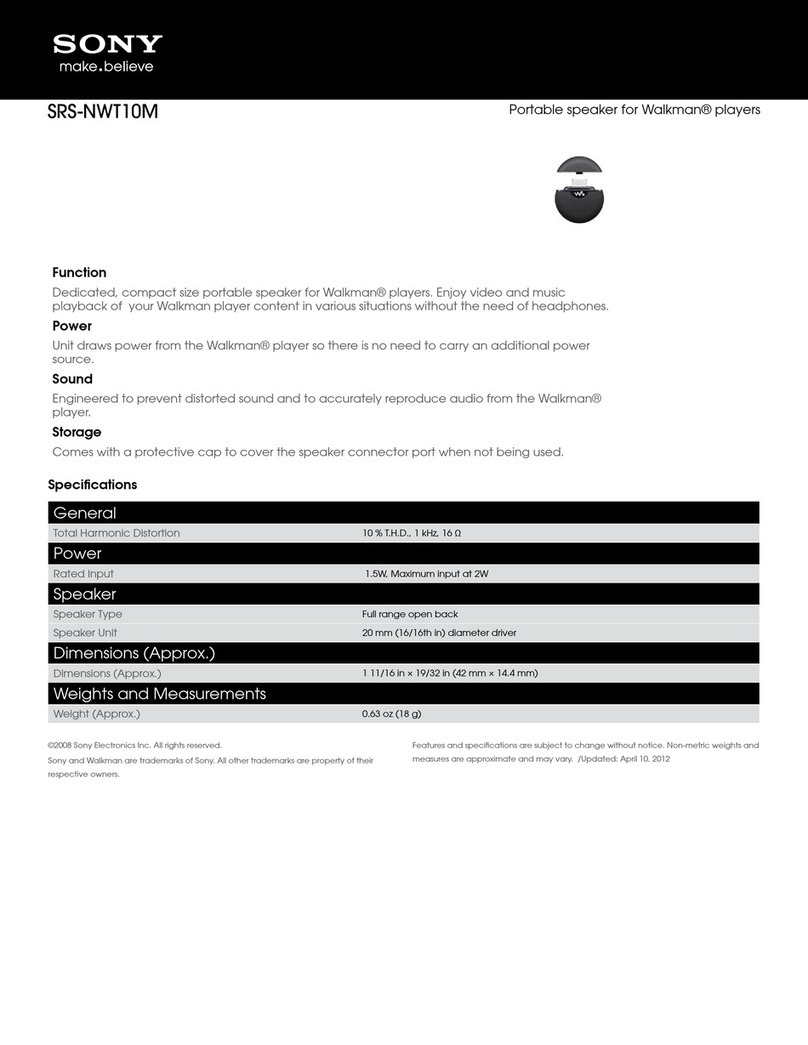 Sony SRS-NWT10M Dimensions