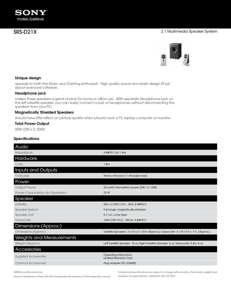 Sony SRS-D21X User manual
