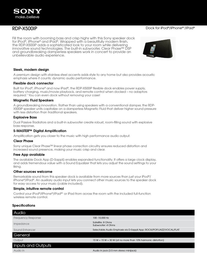 Sony RDP-X500IP Specifications