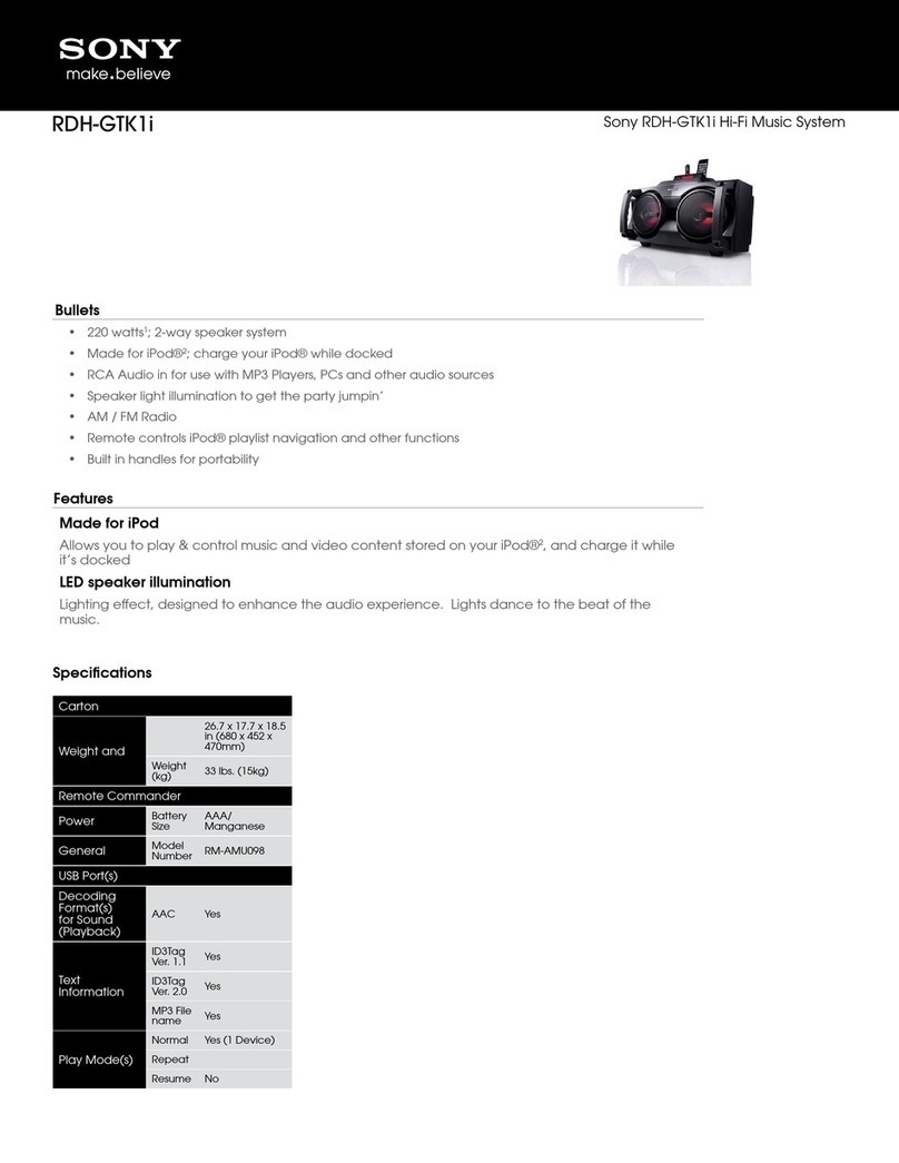 Sony RDH-GTK1i User manual
