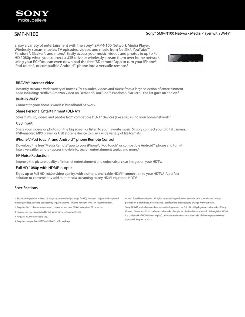 Sony SMP-N100 User manual