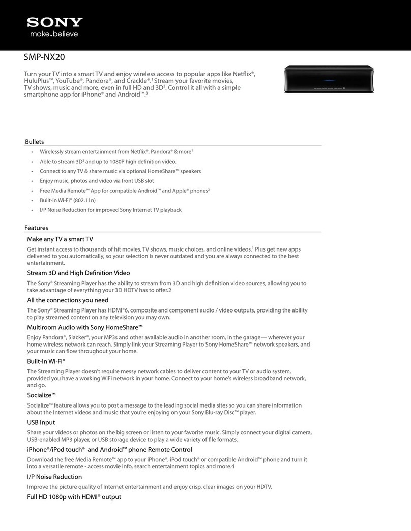 Sony SMP-NX20 User manual