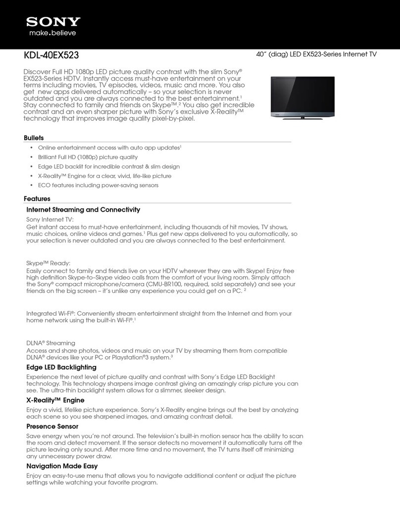Sony Bravia KDL-40EX523 User manual