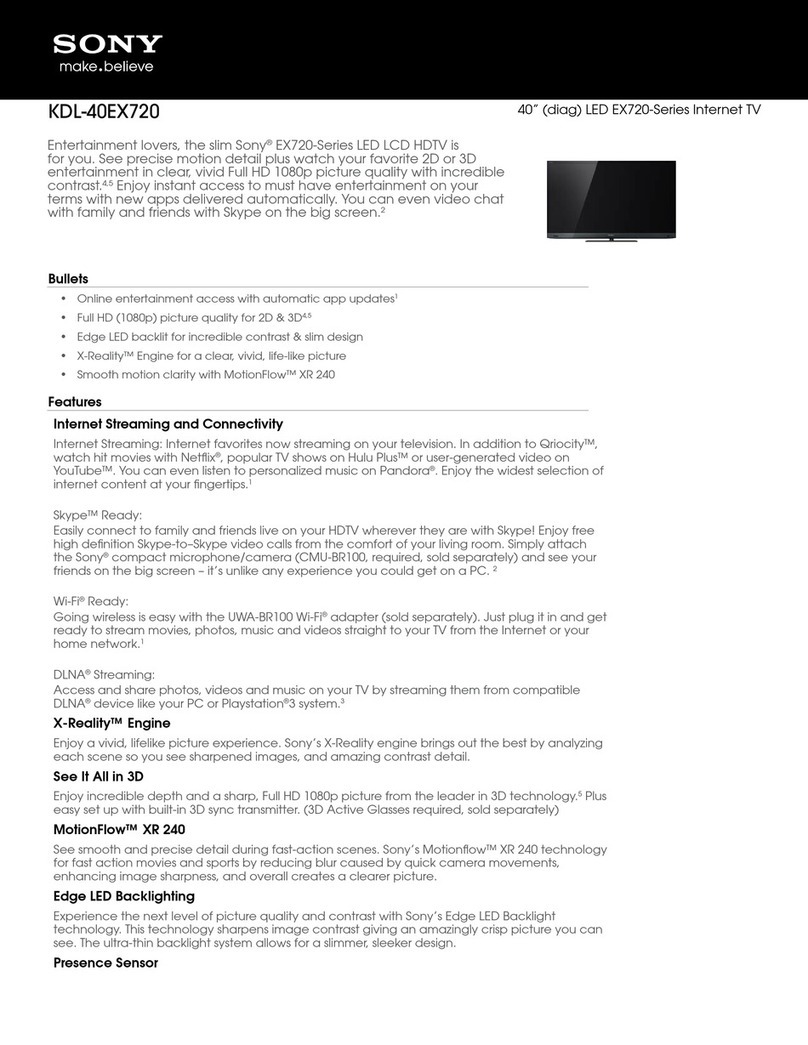 Sony BRAVIA KDL-40EX720 User manual