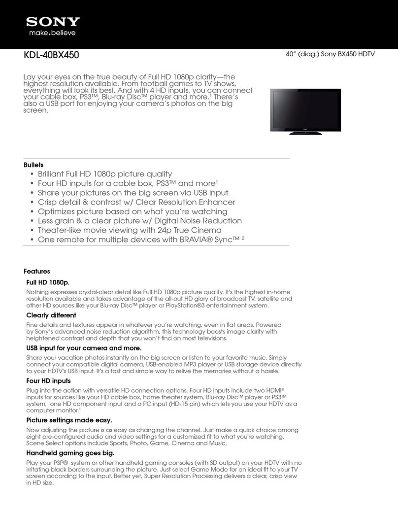 Sony Bravia KDL-40BX450 User manual
