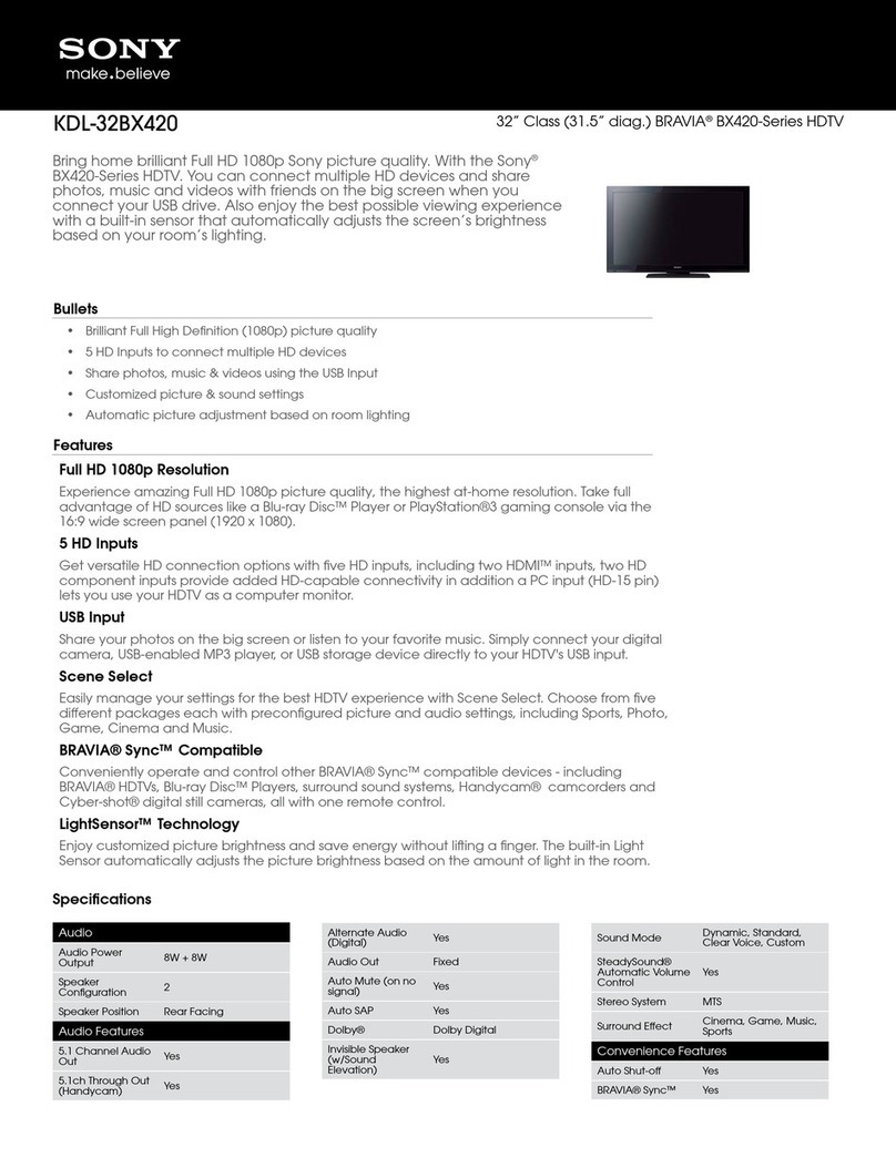 Sony BRAVIA KDL-32BX420 User manual