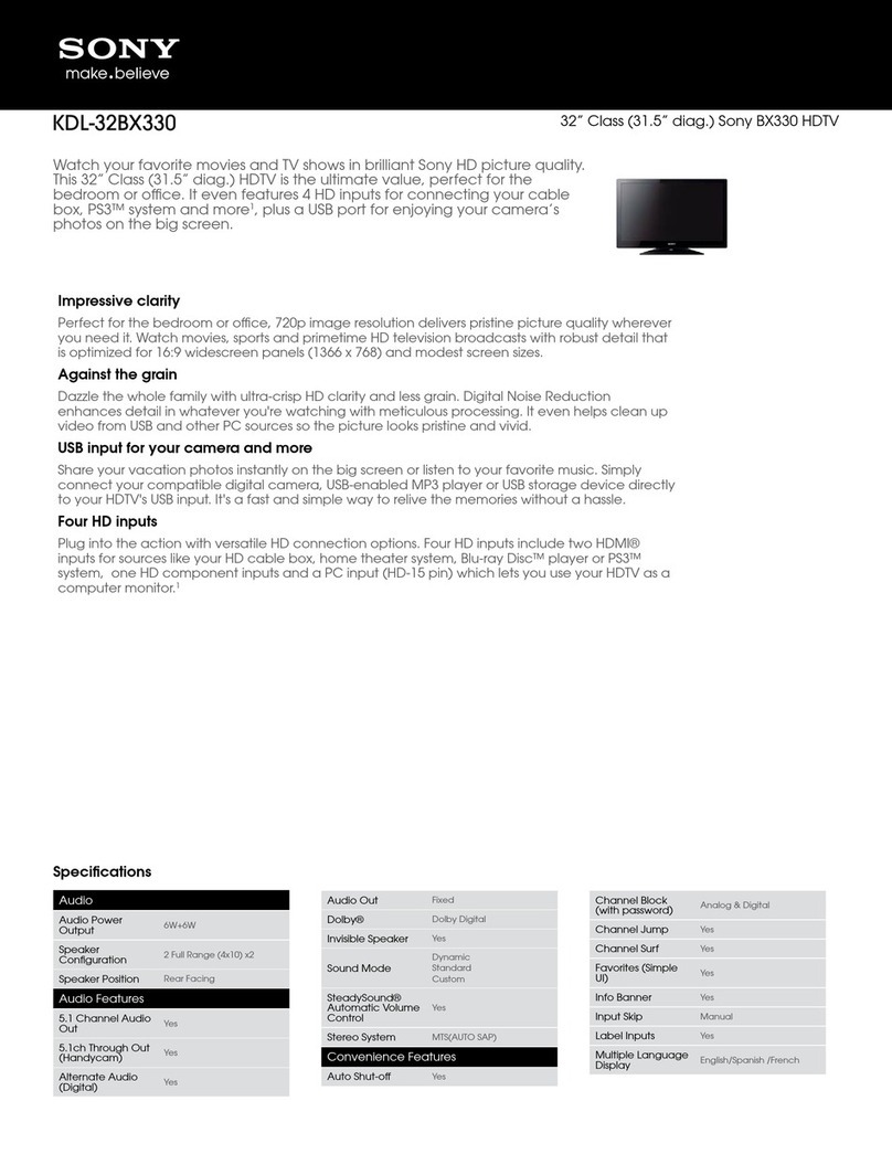 Sony BRAVIA KDL-32BX330 User manual
