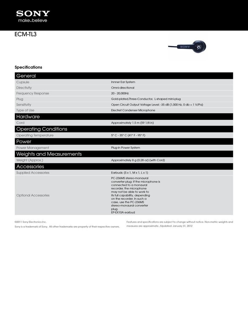 Sony ECM-TL3 User manual