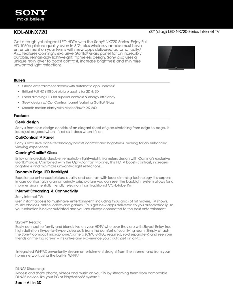 Sony Bravia KDL-60NX720 User manual