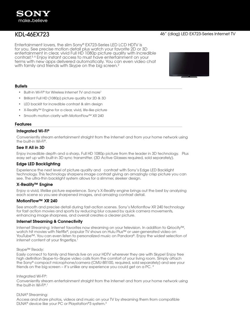 Sony Bravia KDL-46EX723 User manual