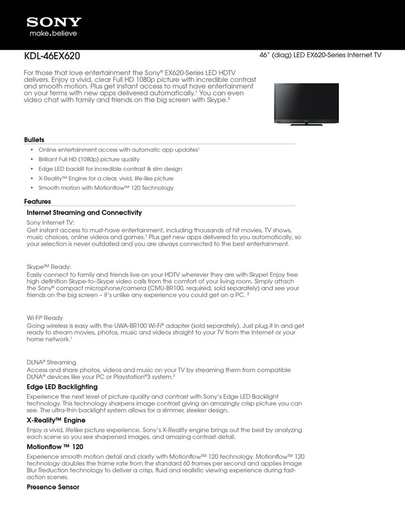 Sony BRAVIA KDL-46EX620 User manual
