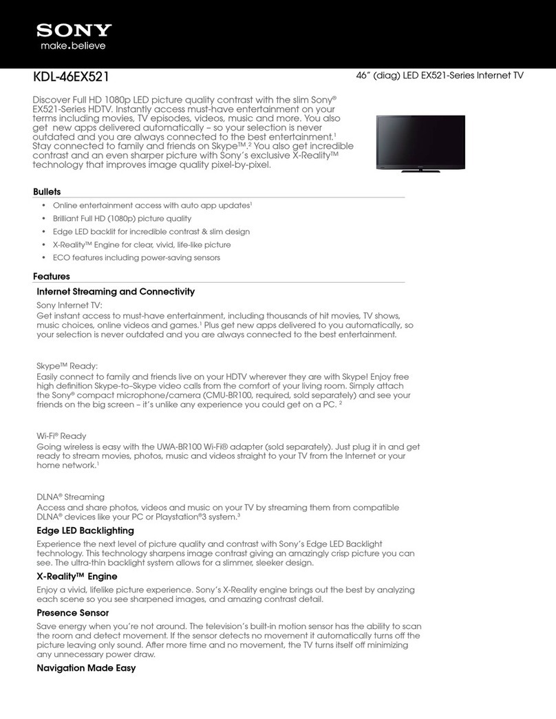 Sony BRAVIA KDL-46EX521 User manual