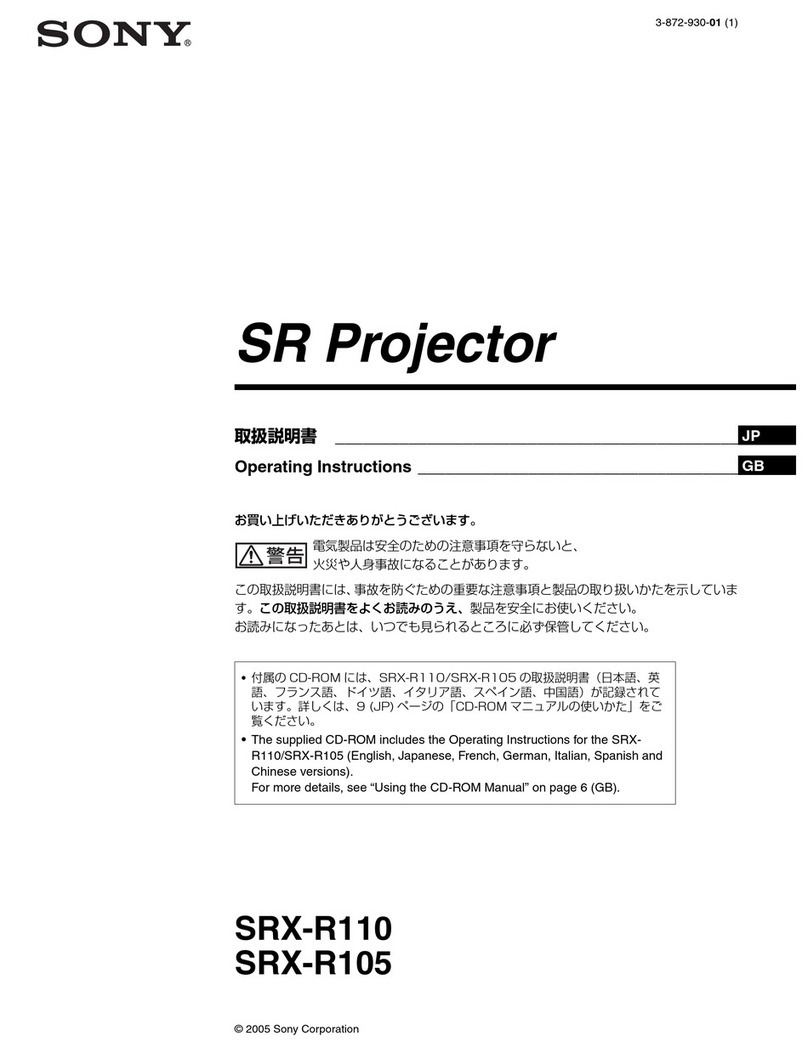 Sony SRX- R110 operating instructions