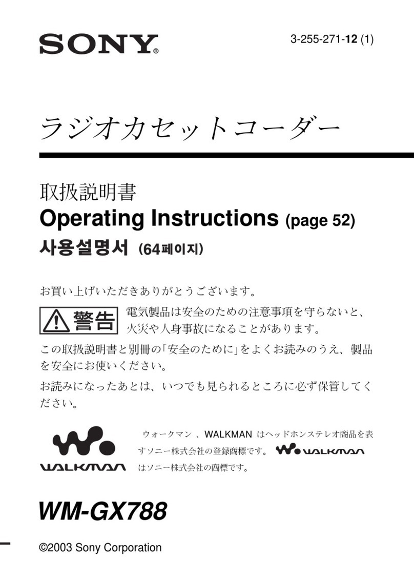Sony Walkman WM-GX788 User manual