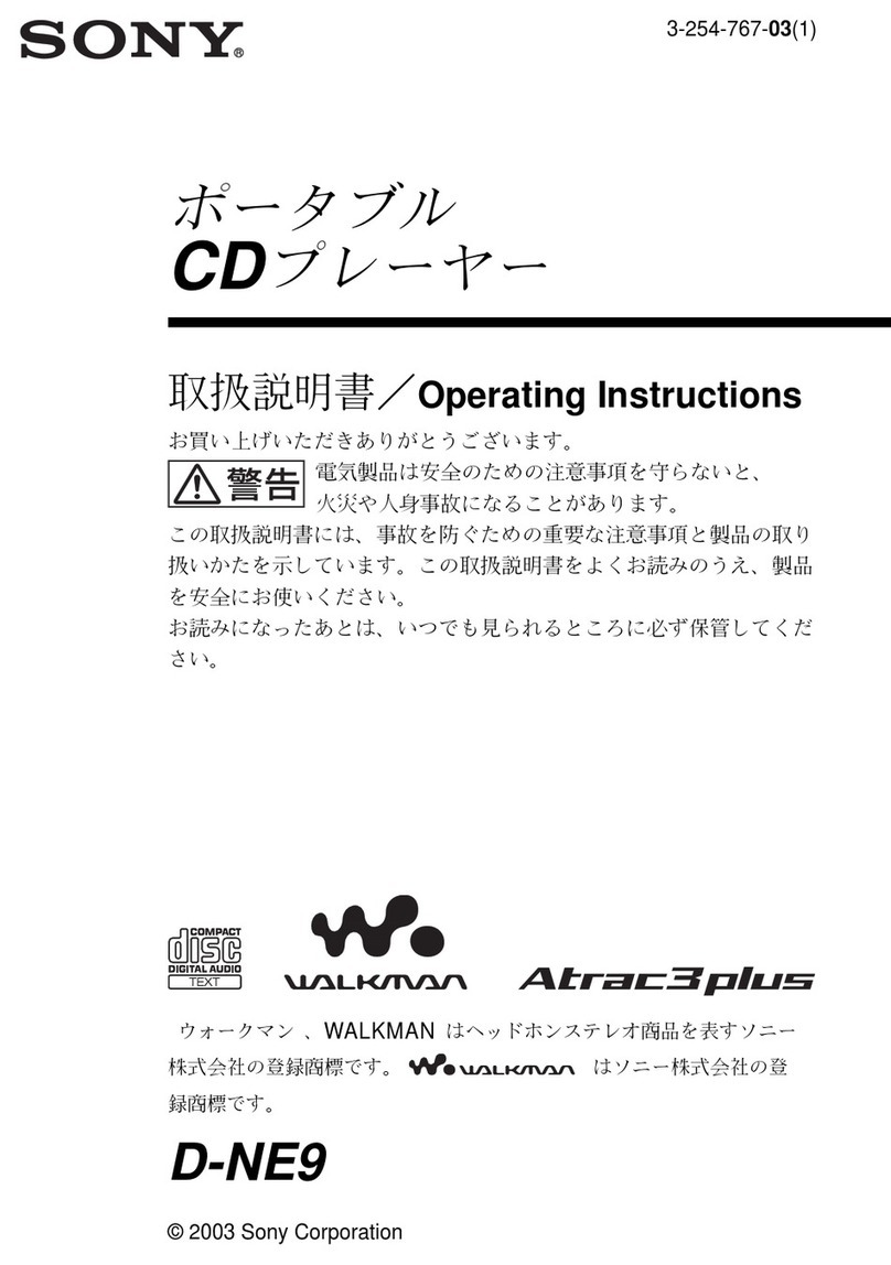 Sony Walkman D-NE9 User manual