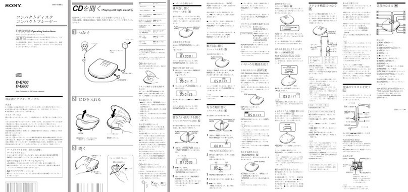 Sony D-E700 operating instructions