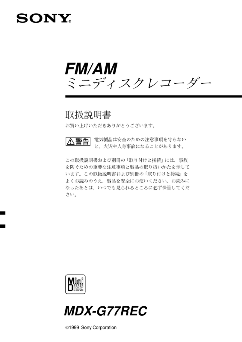 Sony MDX-G77REC operating instructions