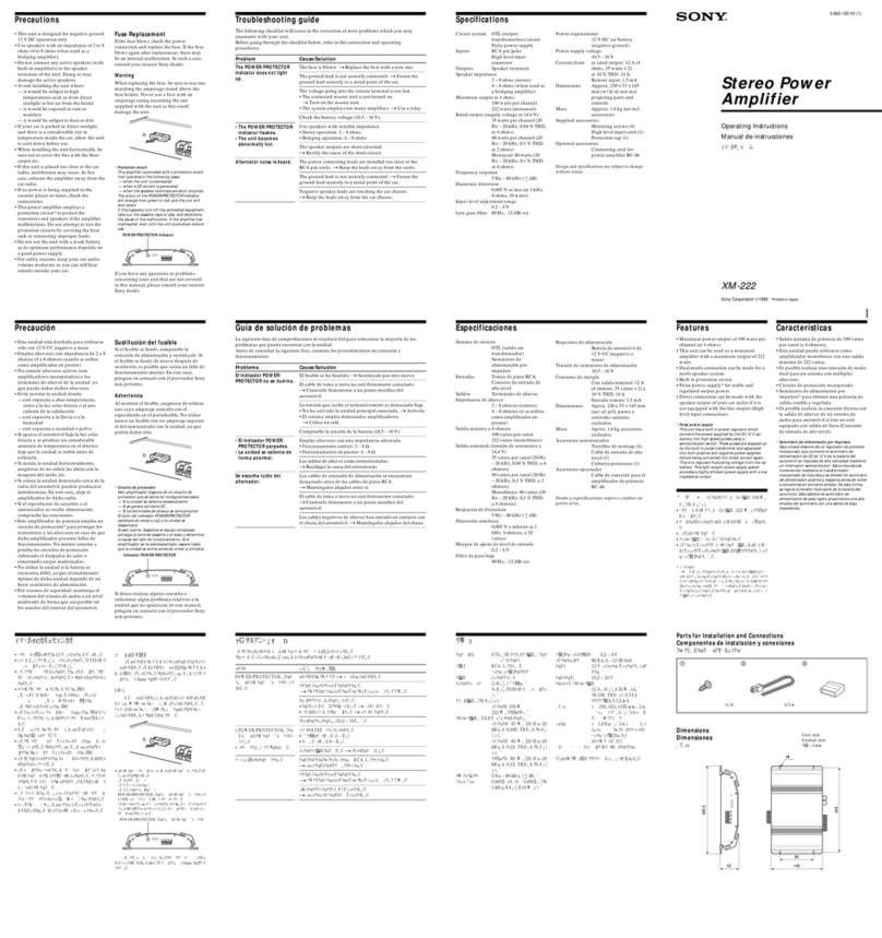 Sony XM-222 User manual