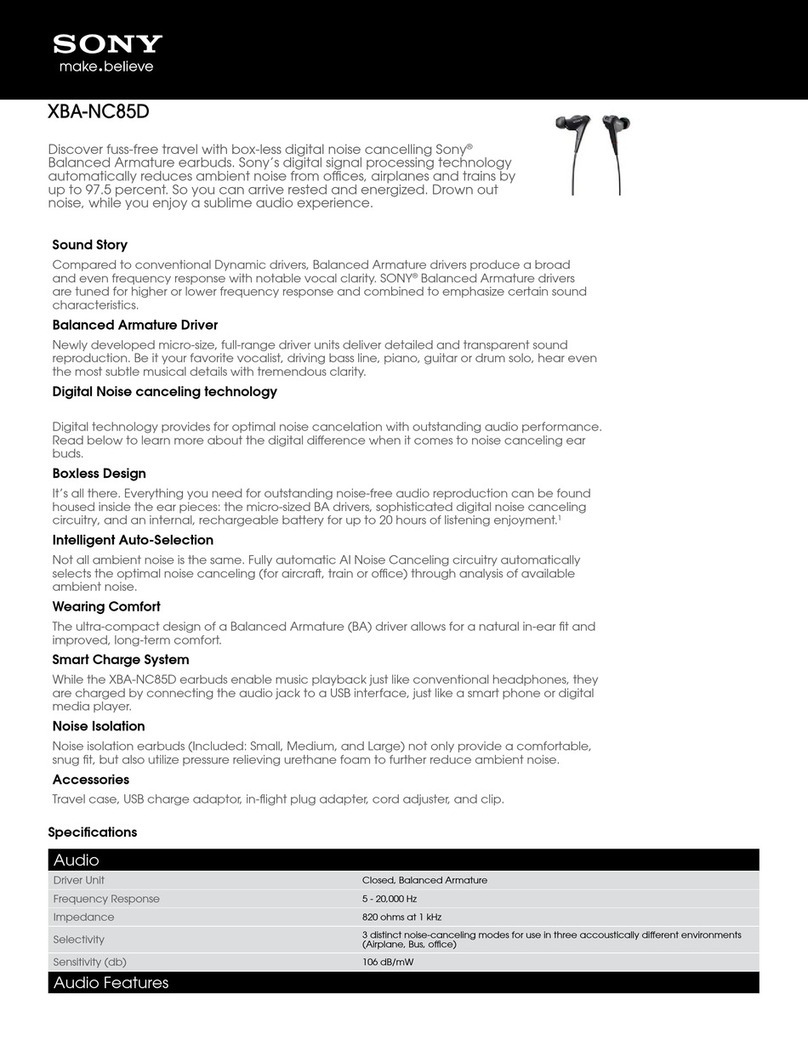 Sony XBA-NC85D Specifications