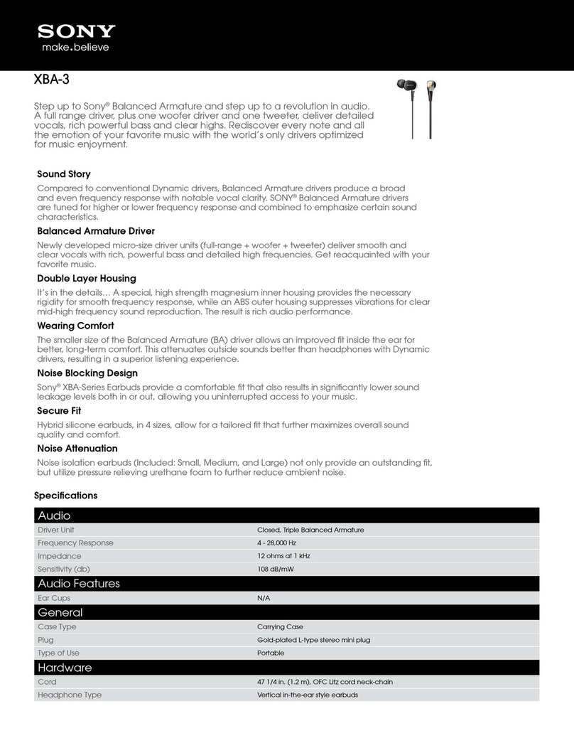 Sony XBA-3 Specifications