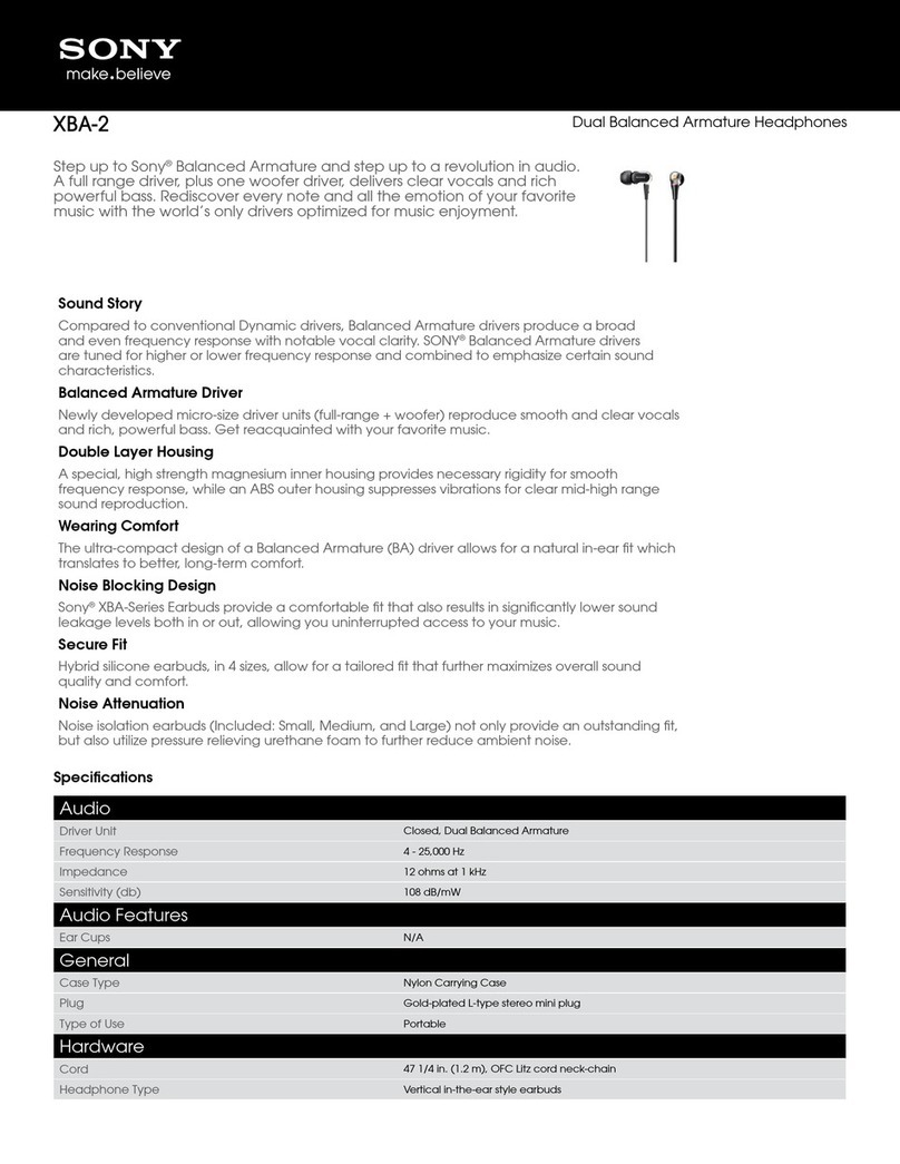 Sony XBA-2 User manual