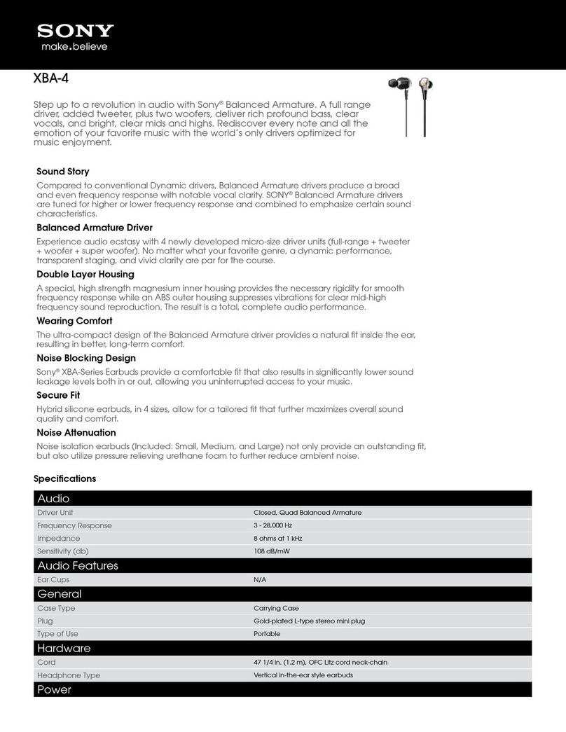 Sony XBA-4 Specifications
