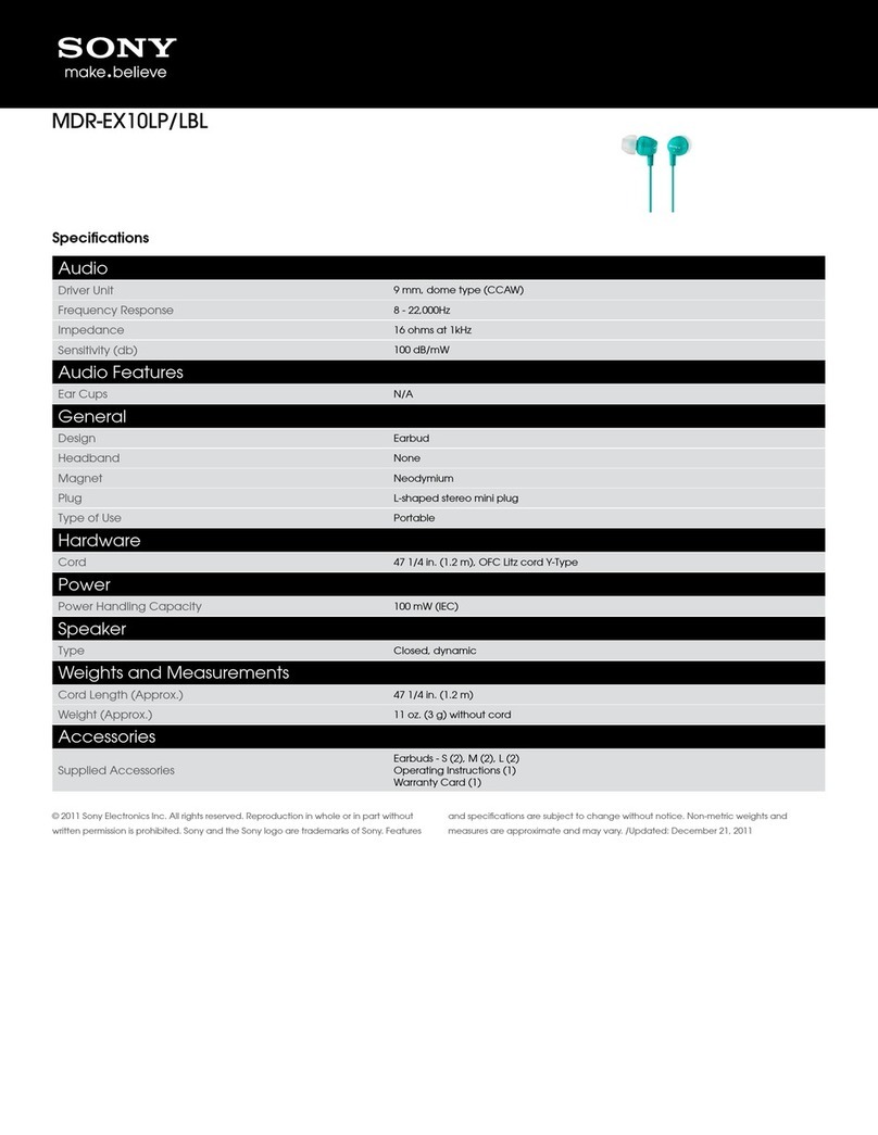 Sony MDR-EX10LP/LBL User manual Sony MDR-EX10LP/LBL User manual