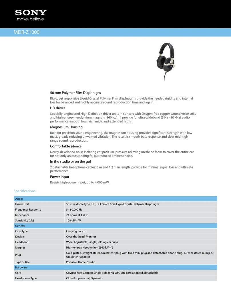 Sony MDR-Z1000 User manual Sony MDR-Z1000 User manual