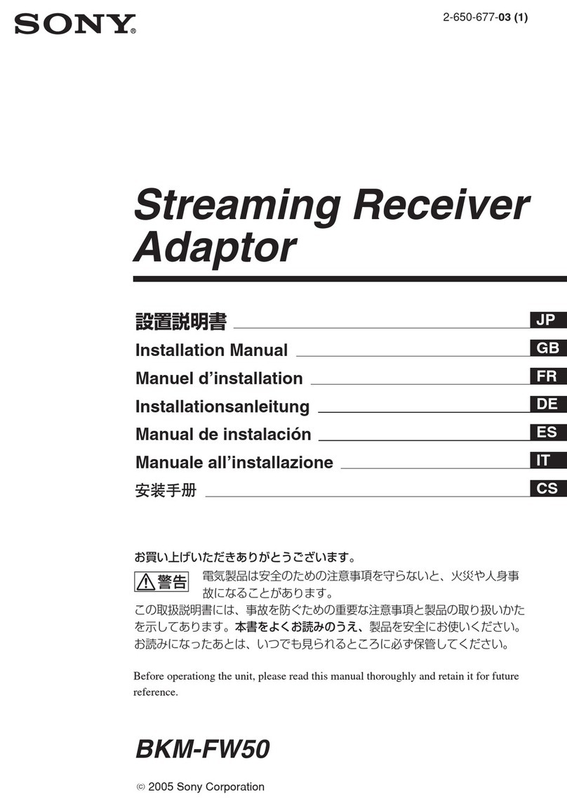 Sony BKM-FW50 User manual Sony BKM-FW50 User manual