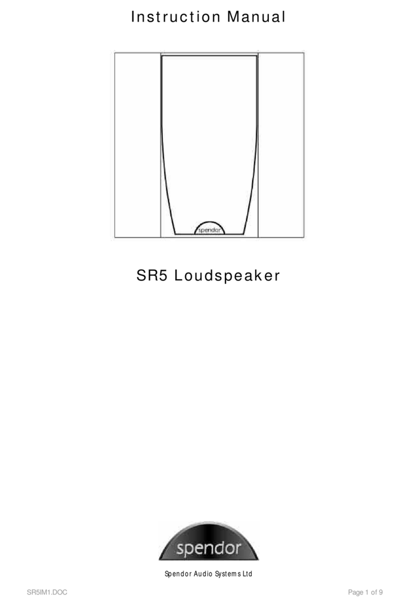 Spendor SR5 Loudspeaker instruction manual