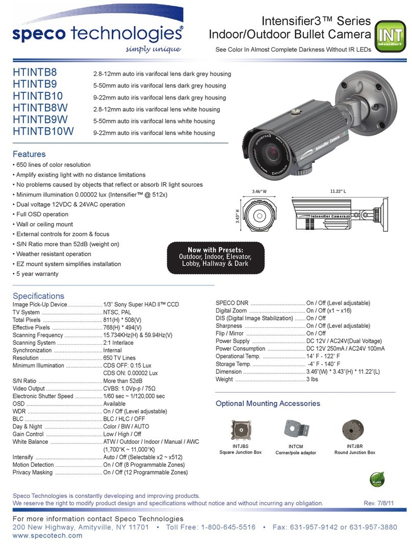 Speco INTENSIFIER3 HTINTB10 User manual Speco INTENSIFIER3 HTINTB10 User manual