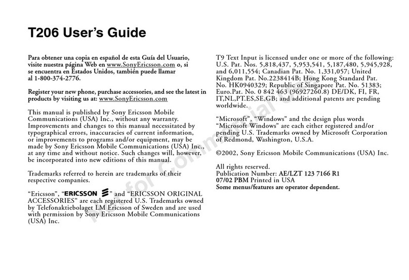 Sony Ericsson T206 User manual Sony Ericsson T206 User manual
