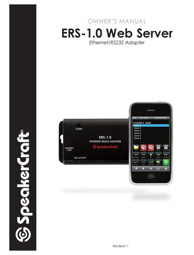 SpeakerCraft Web Server ERS-1.0 owner's manual