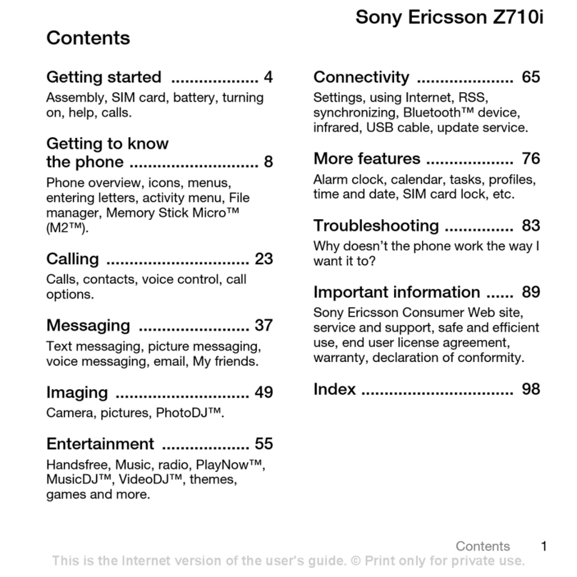 Sony Ericsson Z710i User manual Sony Ericsson Z710i User manual