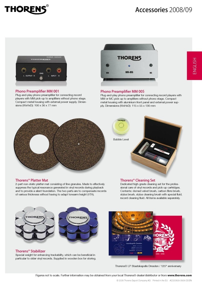 THORENS MM 001 Owner's manual