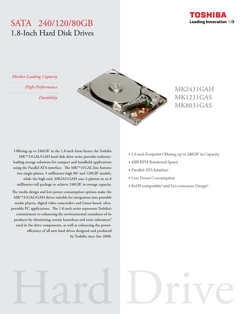 Toshiba SATA MK1231GAS User manual Toshiba SATA MK1231GAS User manual