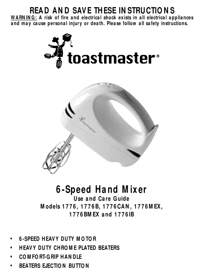 Toastmaster 1776 Use and care guide