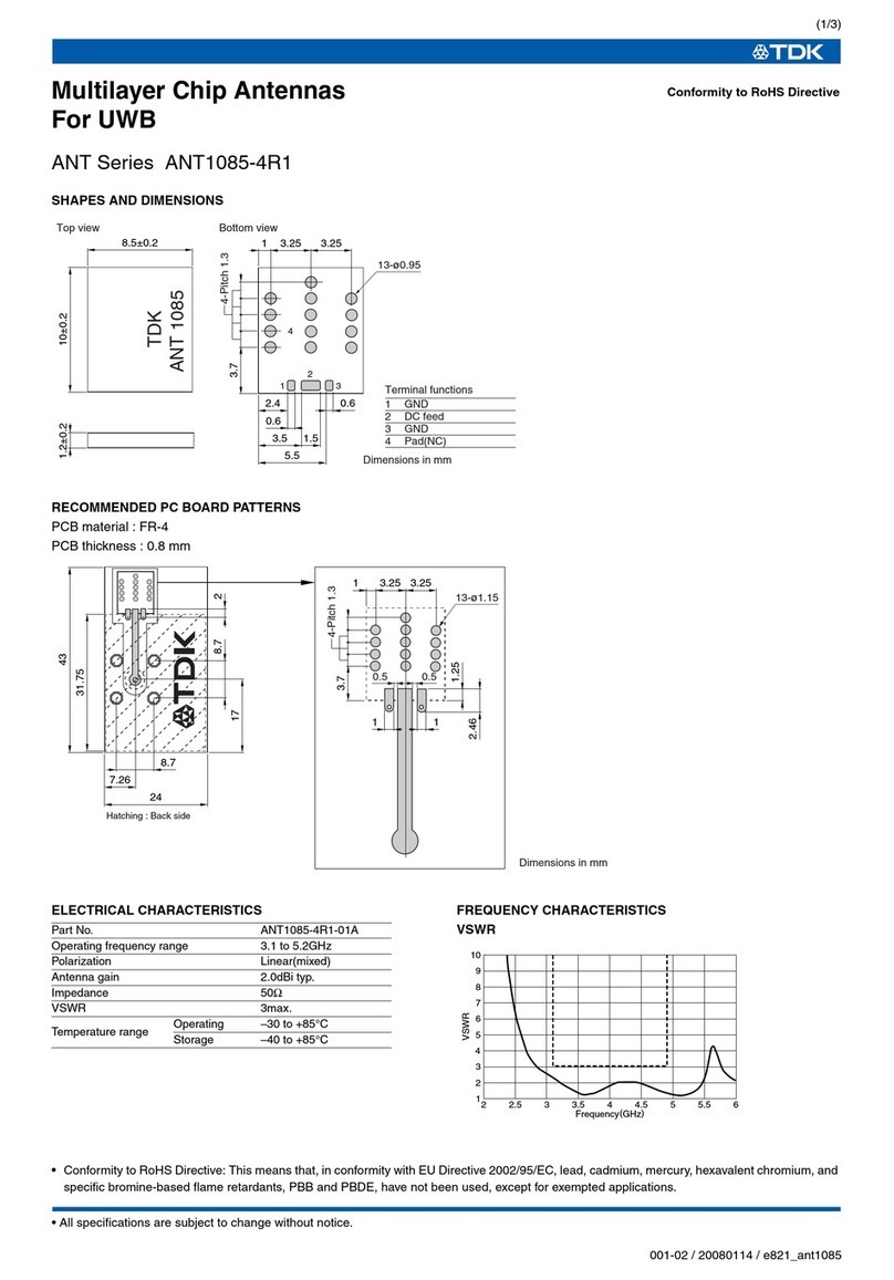 TDK Multilayer Chip Antennas ANT1085-4R1 User manual TDK Multilayer Chip Antennas ANT1085-4R1 User manual