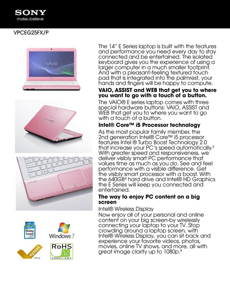 Sony VAIO VPCEG25FXP User manual