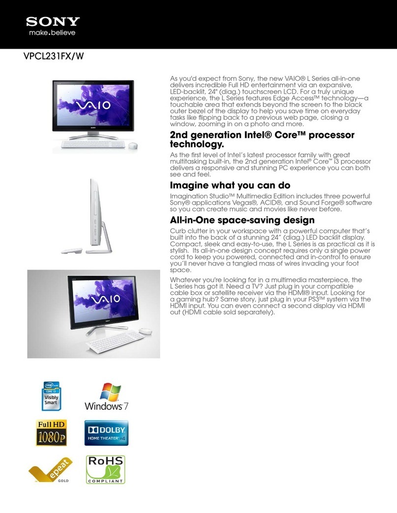Sony VAIO VPCL231FX/W User manual
