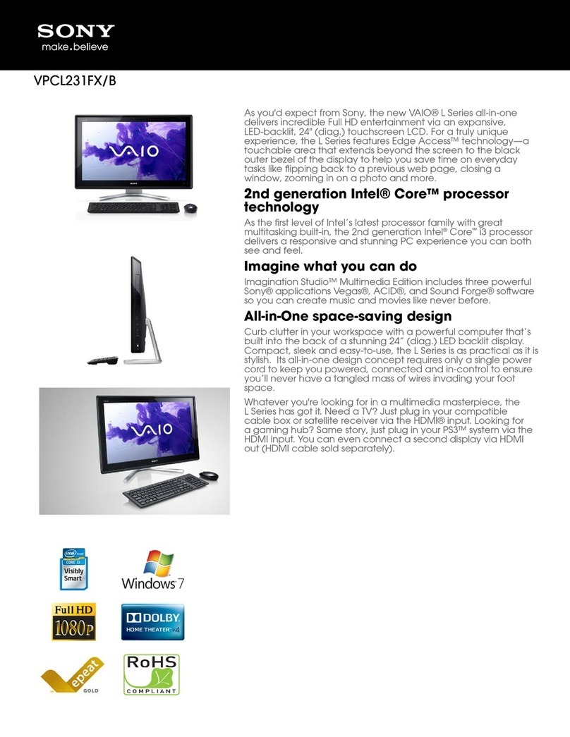 Sony Vaio VPCL231FXB User manual Sony Vaio VPCL231FXB User manual