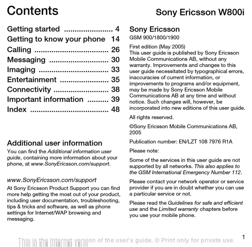 Sony Ericsson W800i User manual