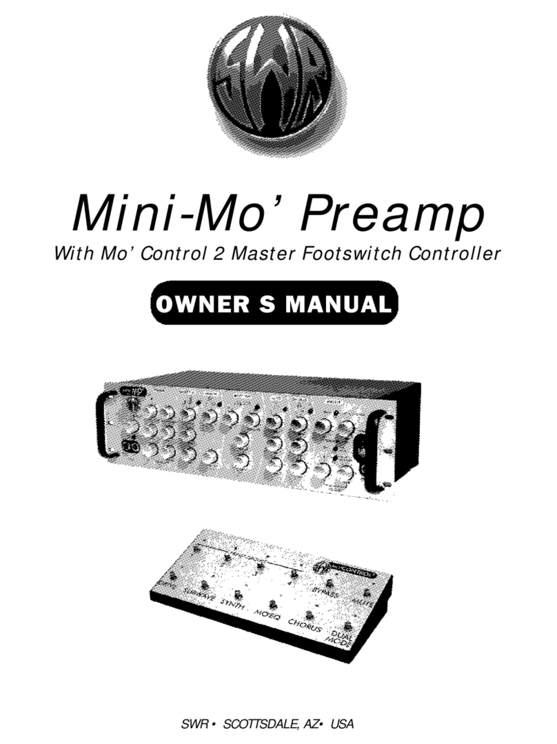 SWR Mini-Mo Mini-Mo' Preamp With Mo' Control 2 Master Footswitch... User manual