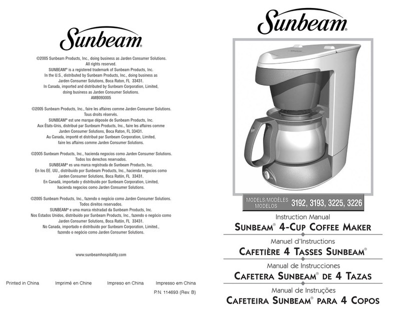 Sunbeam 3192 instruction manual