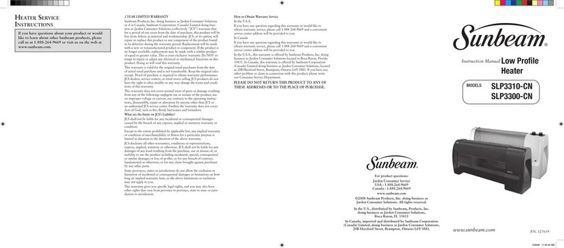 Sunbeam SLP3300-CN User manual