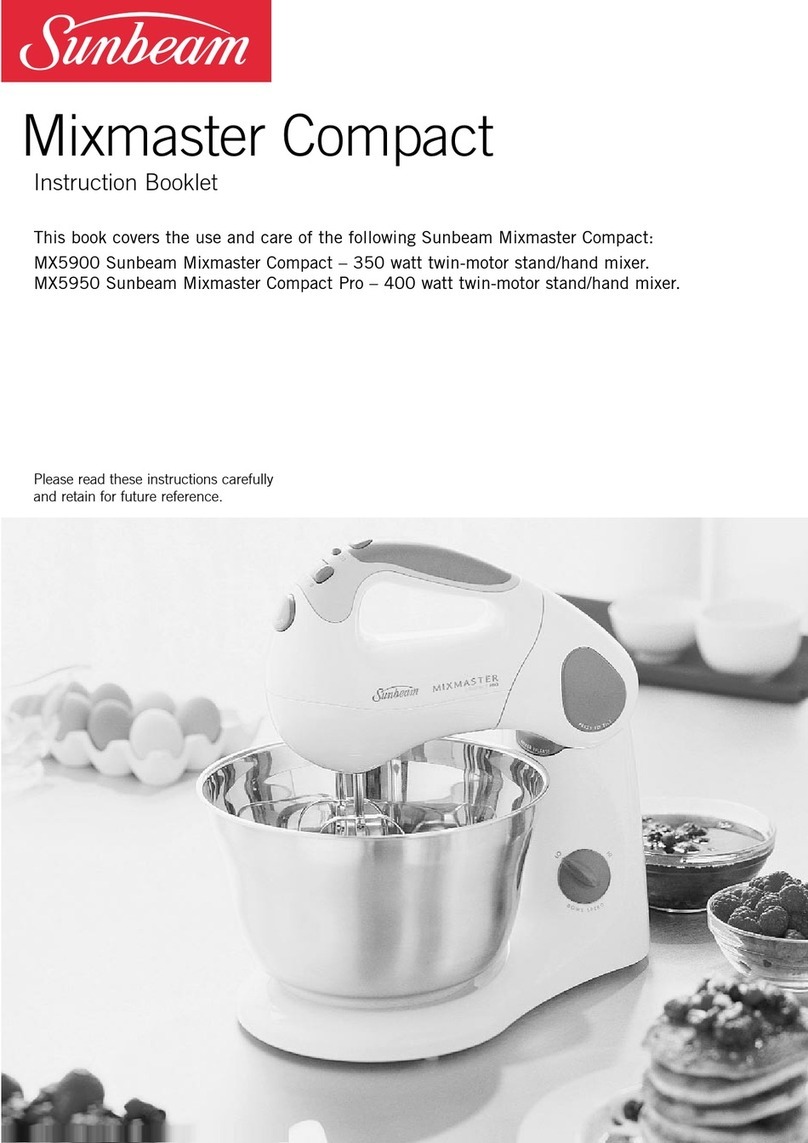 Sunbeam Mixmaster Compact MX5900 Instruction booklet