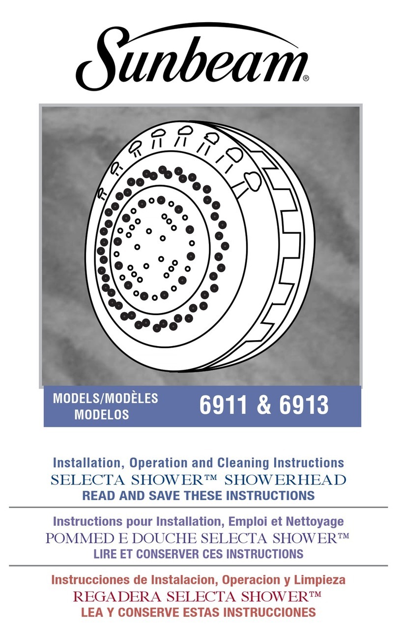 Sunbeam SELECTA SHOWER 6911 Installation & operation instructions