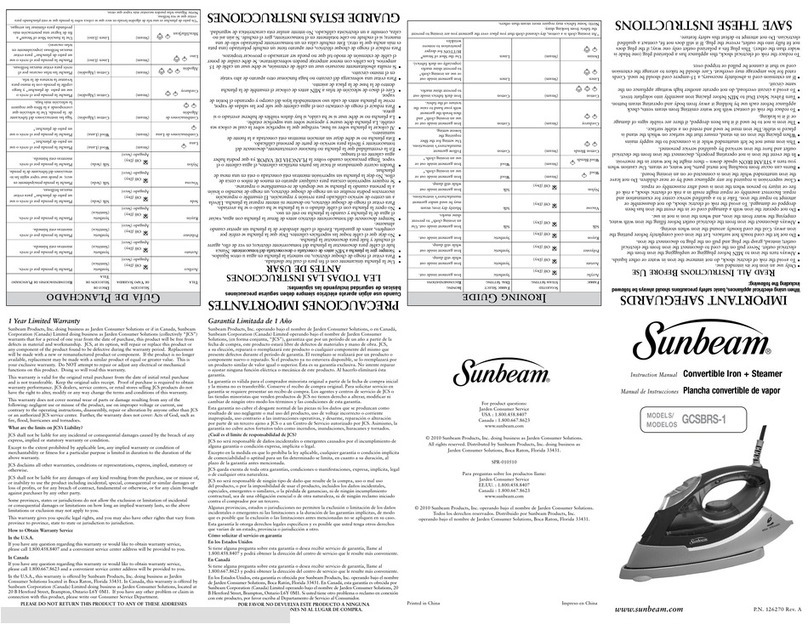 Sunbeam GCSBRS-1 instruction manual