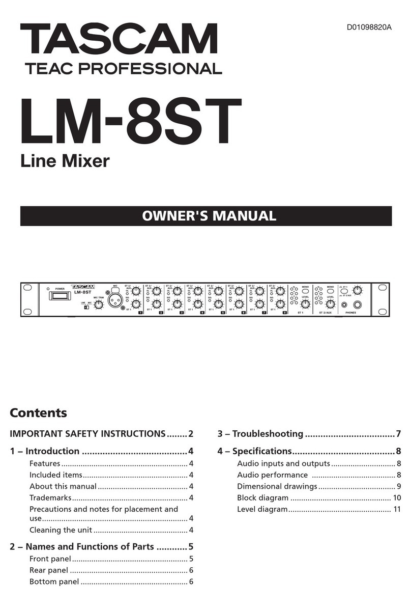 Tascam LM-8ST owner's manual
